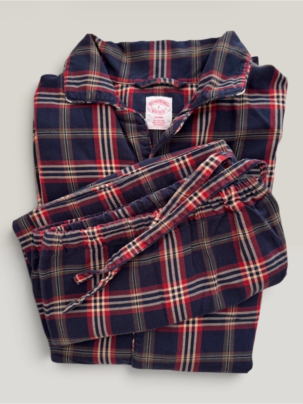Brooks Brothers Men’s Plaid Cotton Flannel Pajama Set Large